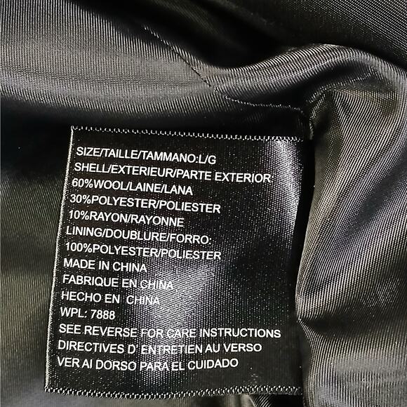 Michael Michael Kors Women's Peacoat Size Large Black Wool Blend Winter Coat - Picture 5 of 7